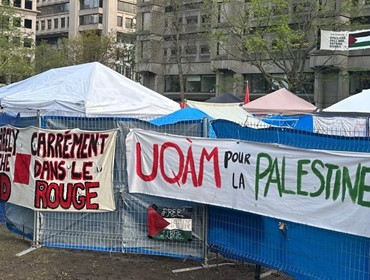 مخيم اعتصام لطلاب جامعة UQAM في مونتريال تضامنا مع الفلسطينيين